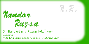 nandor ruzsa business card